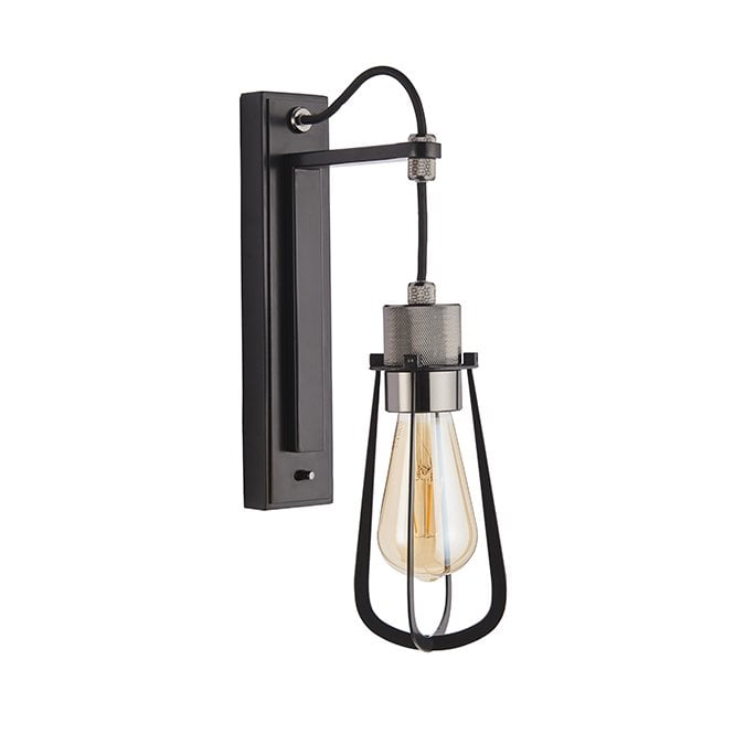 ESQUIRE Black Chrome Knurled Wall Light