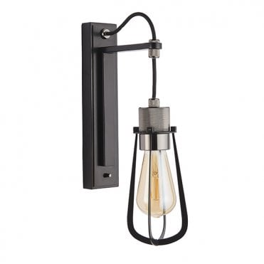 ESQUIRE Black Chrome Knurled Wall Light