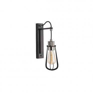ESQUIRE Black Chrome Knurled Wall Light