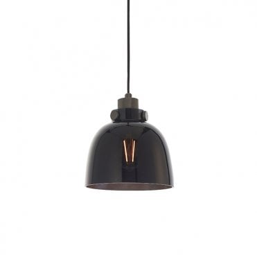 ESQUIRE Black Chrome With Black Tinted Glass Single Pendant