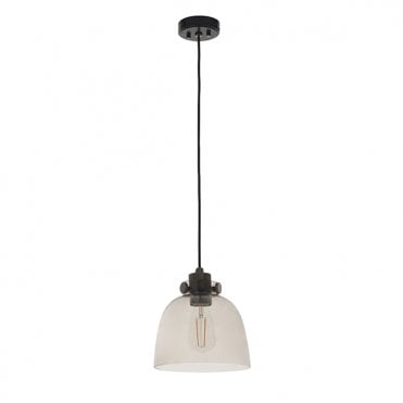 ESQUIRE Black Chrome With Tinted Glass Single Pendant