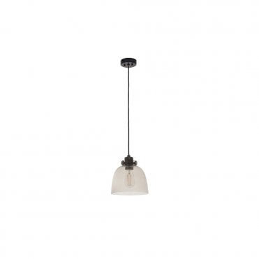 ESQUIRE Black Chrome With Tinted Glass Single Pendant