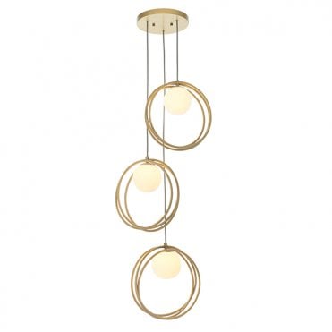 Loop Brushed Gold Multi Pendant