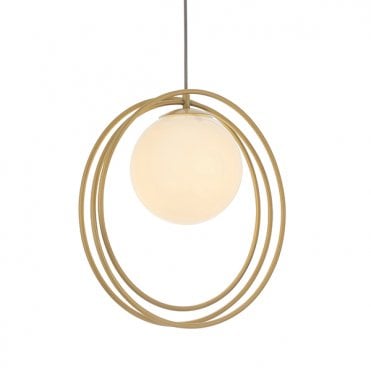 Loop With Brushed Gold Single Pendant
