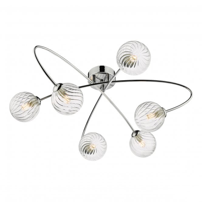 Etta Semi Flush Polished Chrome with Clear Glass shades