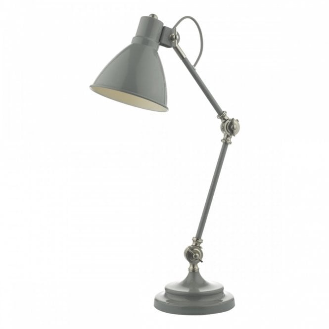 EUNICE Task Lamp Grey & Satin Nickel