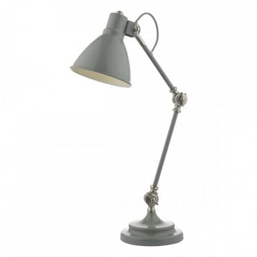 EUNICE Task Lamp Grey & Satin Nickel