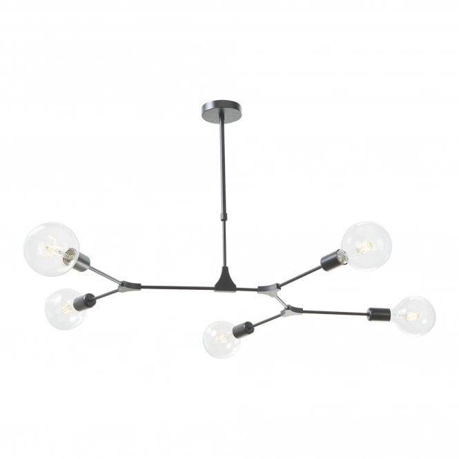 EUPHEMIA Sputnik 5 Light Ceiling Pendant Black