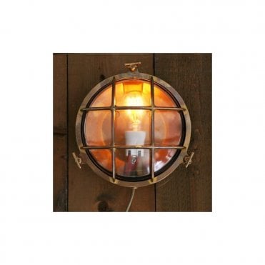EVANDER - Exterior Marine Bulkhead Wall Light In Antique Brass