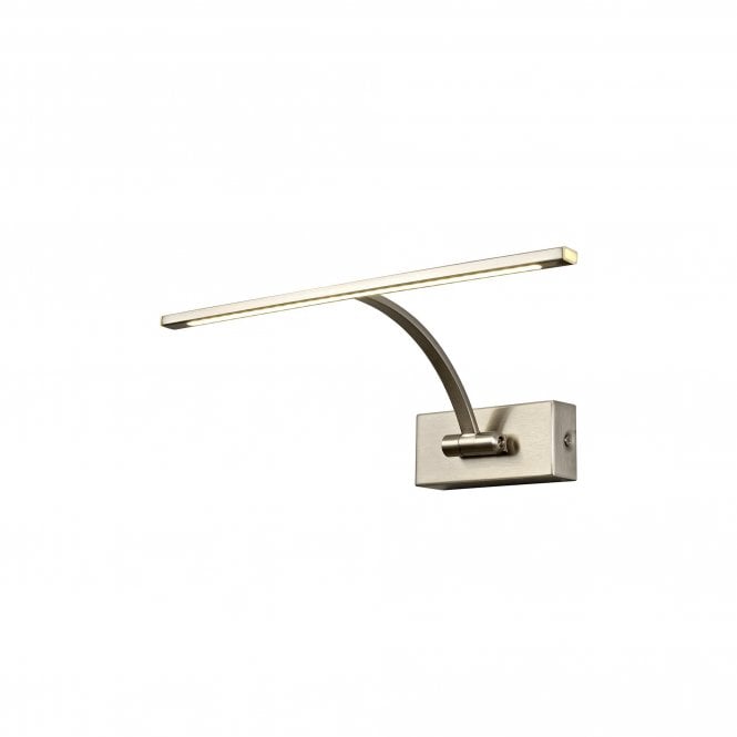 EXHIBITION Small 1 Arm Wall Lamp Picture Light LED With A Satin Nickel Finish
