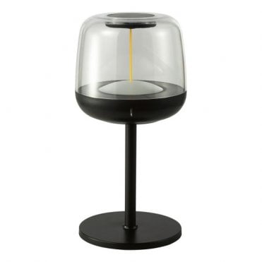 black outdoor rechargeable LED table lamp