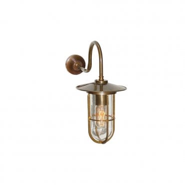 FABO - Bathroom Well Glass Wall Light In Antique Brass