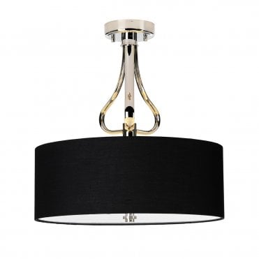 3 Light Semi Flush Bathroom Ceiling Light in Polished Chrome
