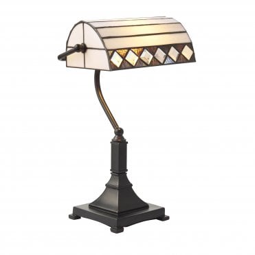 FARGO Bankers Table with Tiffany Glass
