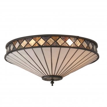 Tiffany Art Deco style flush ceiling light