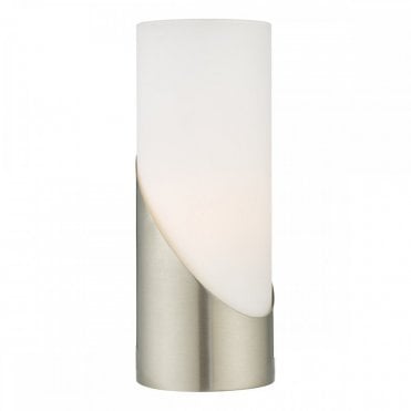 FARIS - Touch Dimmer Table Lamp In Nickel And Alabaster Effect Glass