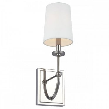 polished chrome wall light with shade