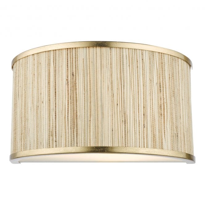 Fenella 2 Light Wall Light - Gold Leaf and Seagrass