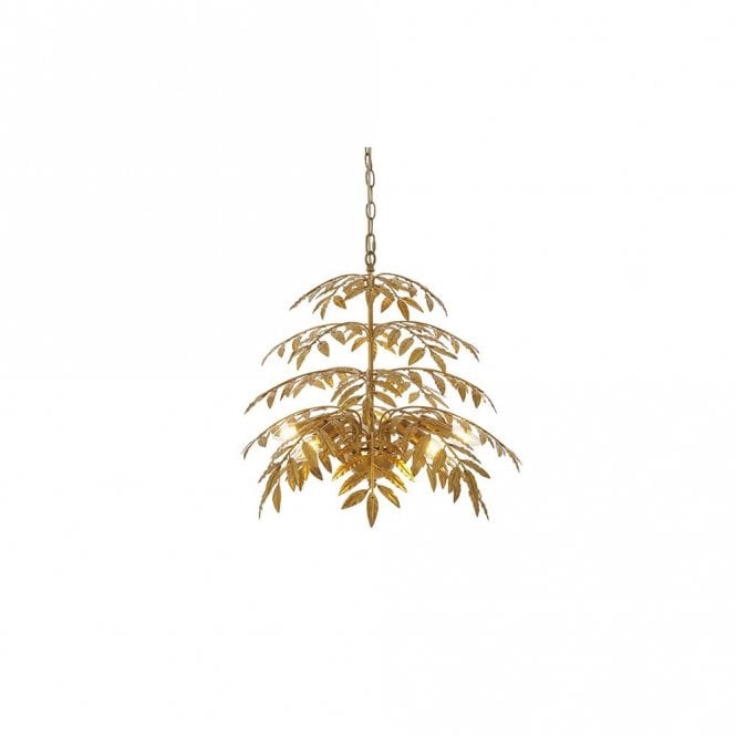 FERN Layered Leaf Chandelier In Gold