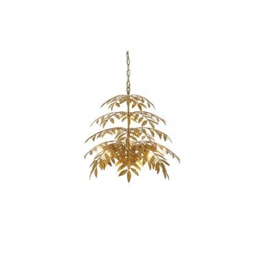 FERN Layered Leaf Chandelier In Gold