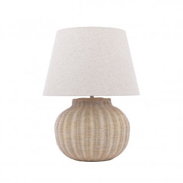 Laura Ashley matte cream table lamp with shade