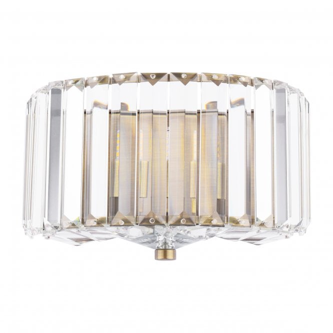 Fernhurst Wall Light Crystal and Antique Brass