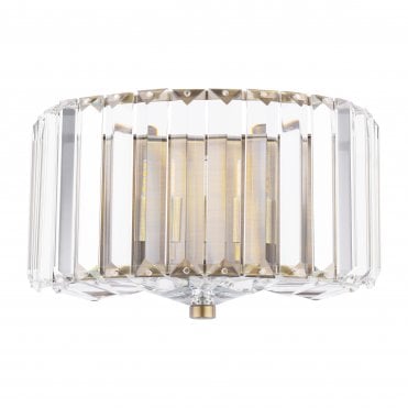 antique brass & crystal wall light