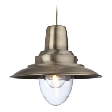 FISHER Nautical Ceiling Pendant in Antique Brass