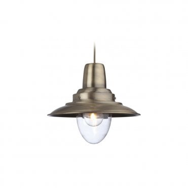 FISHER Nautical Ceiling Pendant in Antique Brass