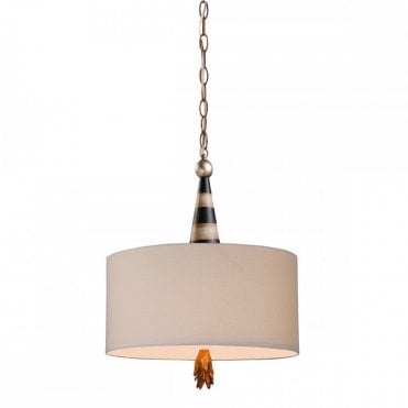 FLAMBEAU Quirky Ceiling Pendant Black, Cream And Gold Leaf
