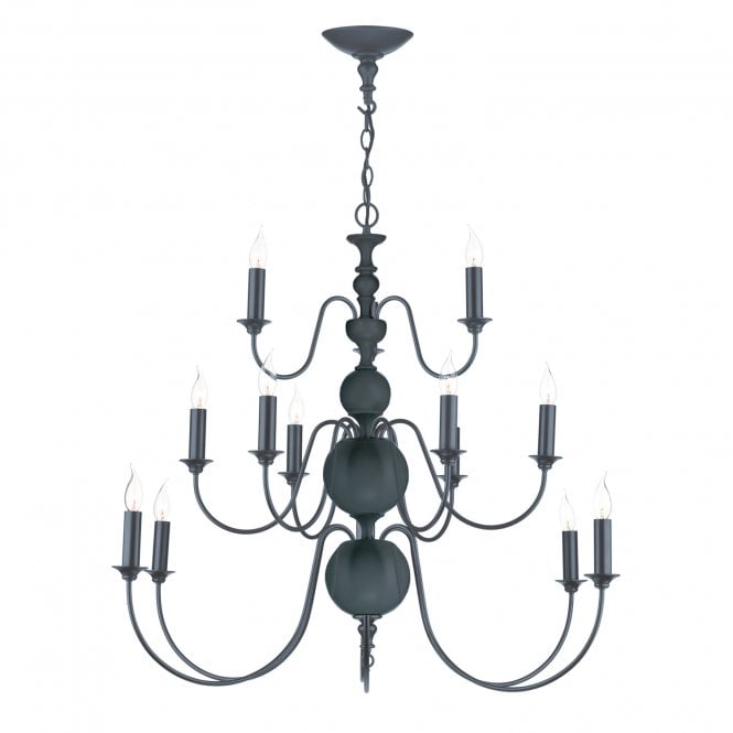 FLEMISH 15 Light Ceiling Pendant In Smoke Blue