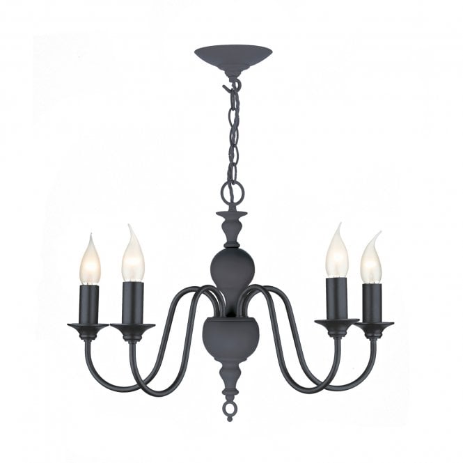 FLEMISH 5 Light Ceiling Pendant In Smoke Blue