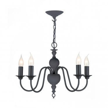 FLEMISH 5 Light Ceiling Pendant In Smoke Blue