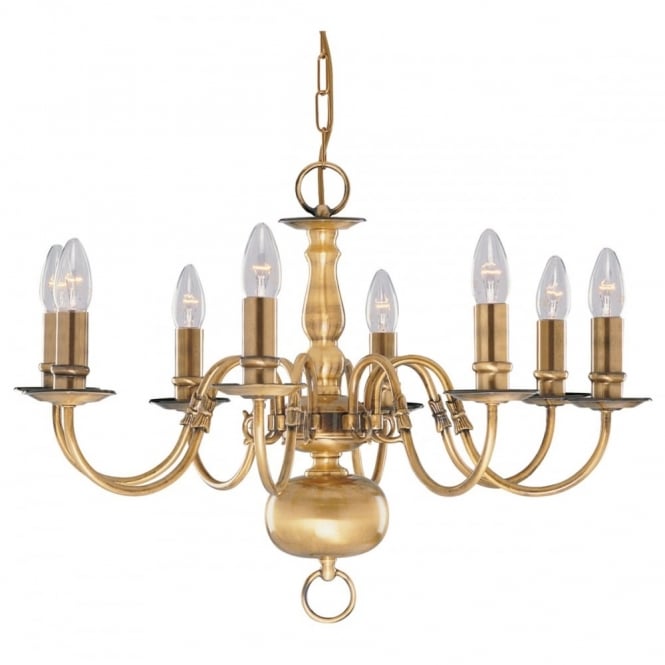 FLEMISH - 8 Light Antique Brass Fitting