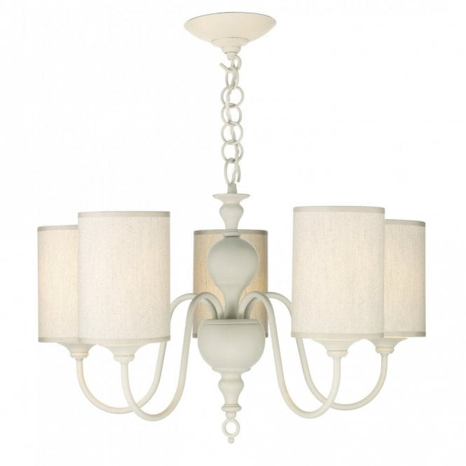 FLEMISH - Antique Cream 5 Light Ceiling Pendant