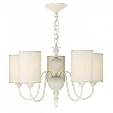 FLEMISH - Antique Cream 5 Light Ceiling Pendant