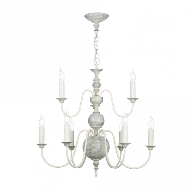 FLEMISH - Distressed Finish Ceiling Light in Cream/Ivory