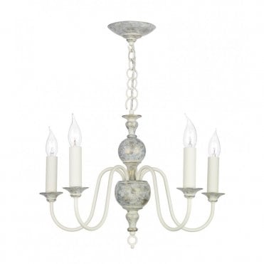 FLEMISH - Distressed Finish Ceiling Light in Cream