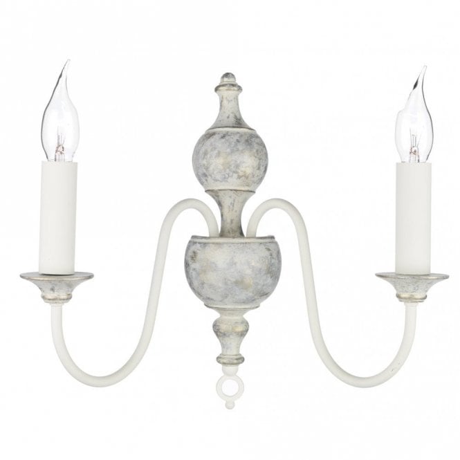 FLEMISH - Distressed Grey/Gold Wall Light