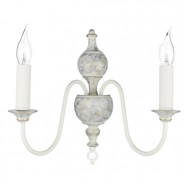 FLEMISH - Distressed Grey/Gold Wall Light