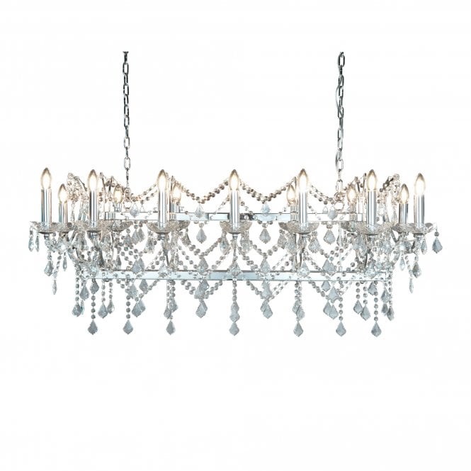 FLORENCE 14 Light Pendant Bar Clear Crystal Chrome