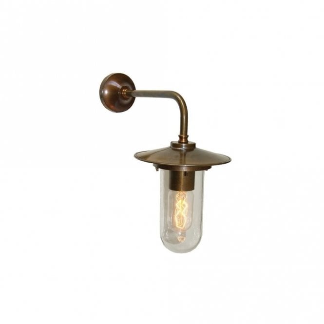 FLORIN - Bathroom Well Glass Wall Light In Antique Brass