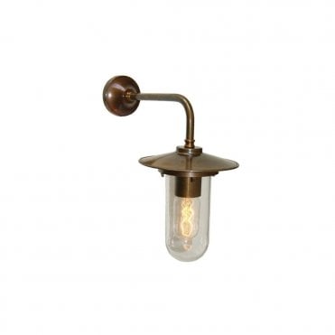 FLORIN - Bathroom Well Glass Wall Light In Antique Brass