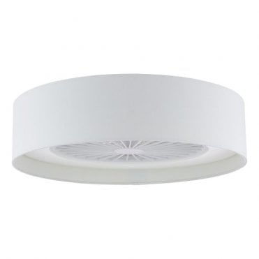 Flush LED Ceiling Light / Fan White Faux Silk Shade