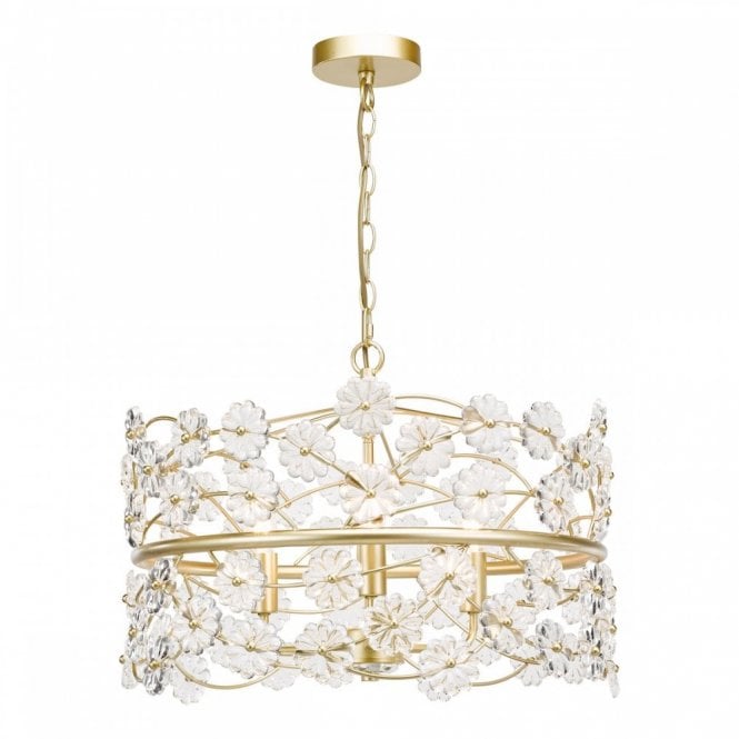 Fonda 3 Light Pendant Satin Gold and Glass