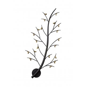 20 x 3W LED Wall Light Black/Antique Brass