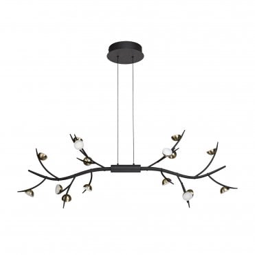 FOREST Ceiling Pendant Black/Antique Brass Nature Inspired