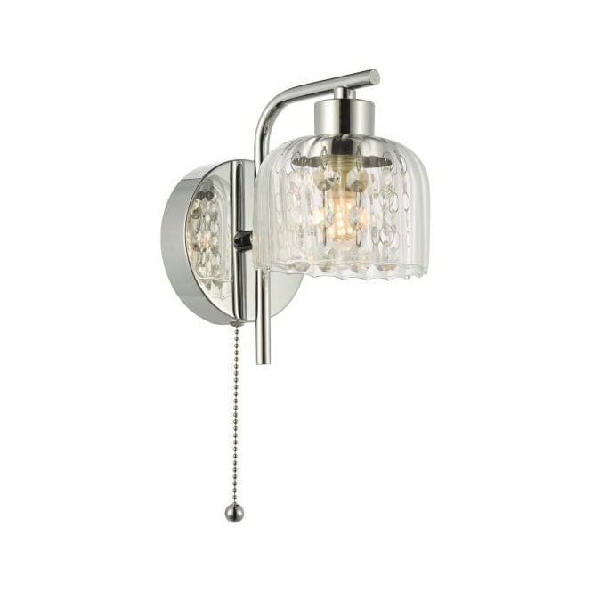 Forseti IP44 Bathroom Wall Light - Polished Chrome and Glass