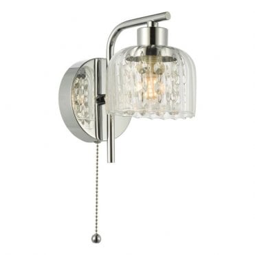Forseti IP44 Bathroom Wall Light - Polished Chrome and Glass