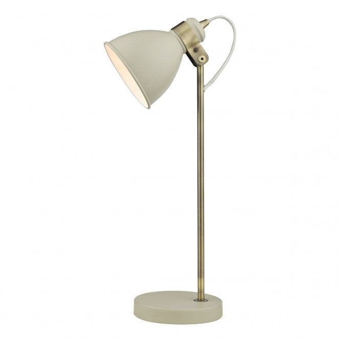 Frederick Cream Painted and Antique Brass Table Lamp